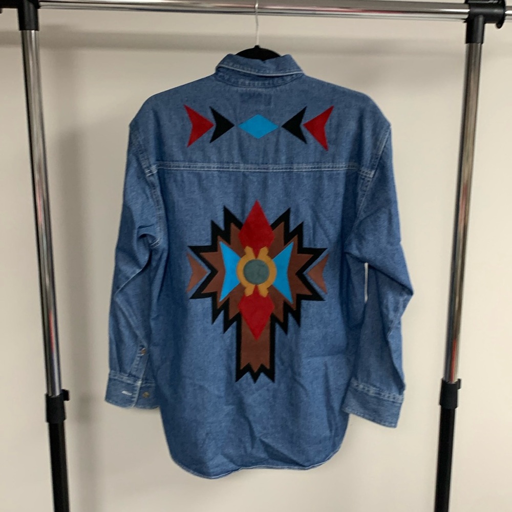 Vintage Three Rivers Aztec Southwestern Style Shirt Size S